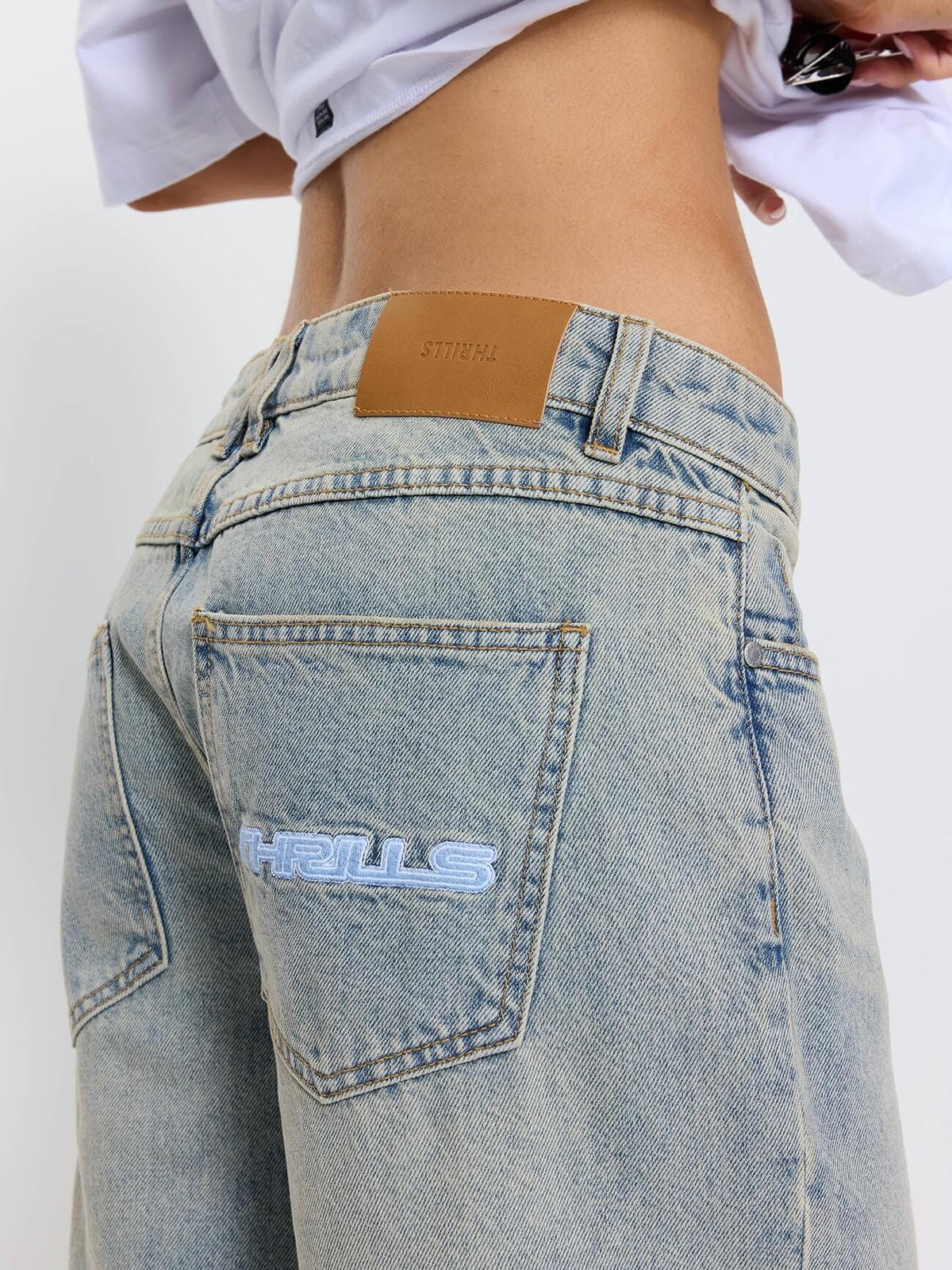 Wren Super Low Wide Leg Jean - Light Granite Blue 4