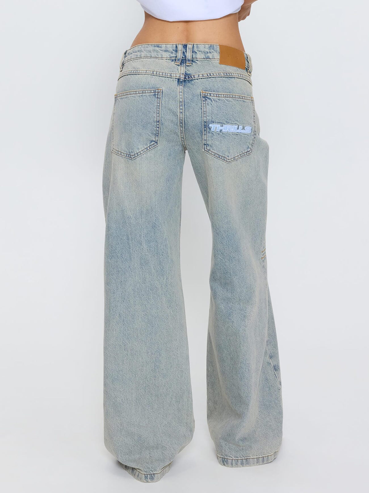 Wren Super Low Wide Leg Jean - Light Granite Blue 4