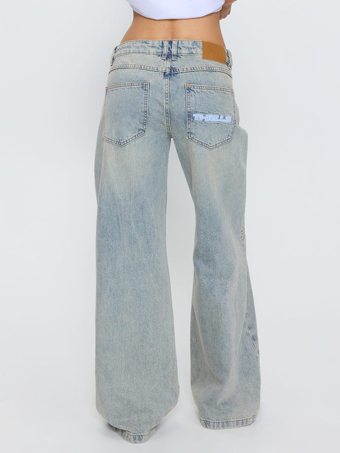 Wren Super Low Wide Leg Jean - Light Granite Blue 4