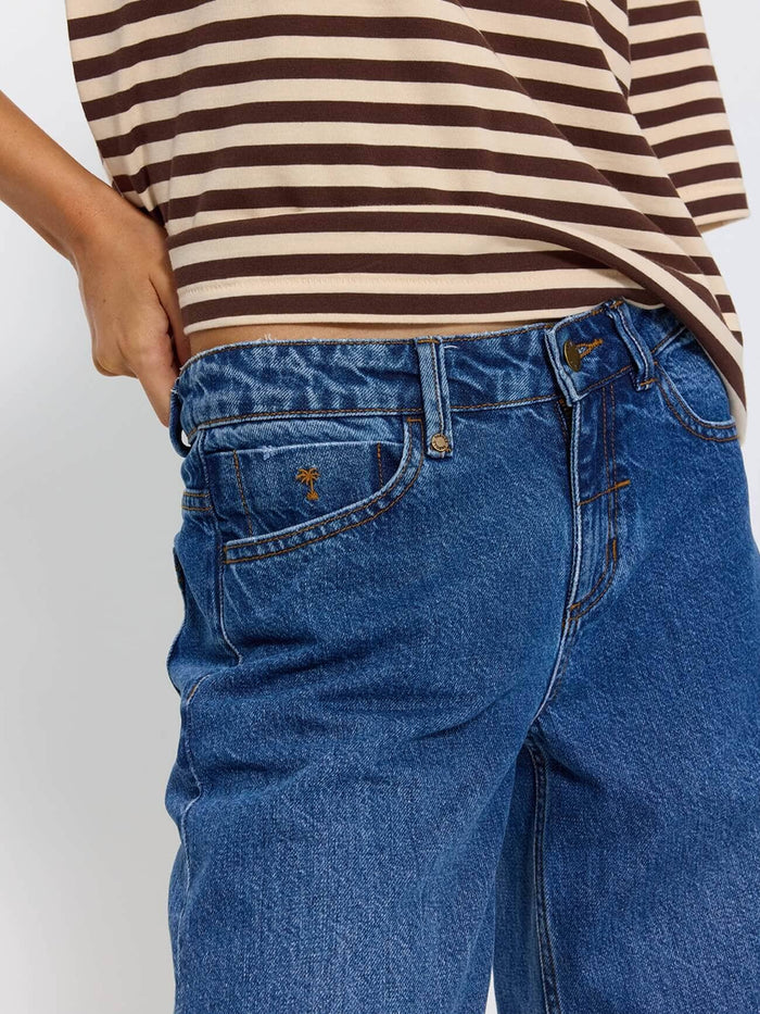 Hunter Low Rise Wide Jean - Darker Dust Blue 4