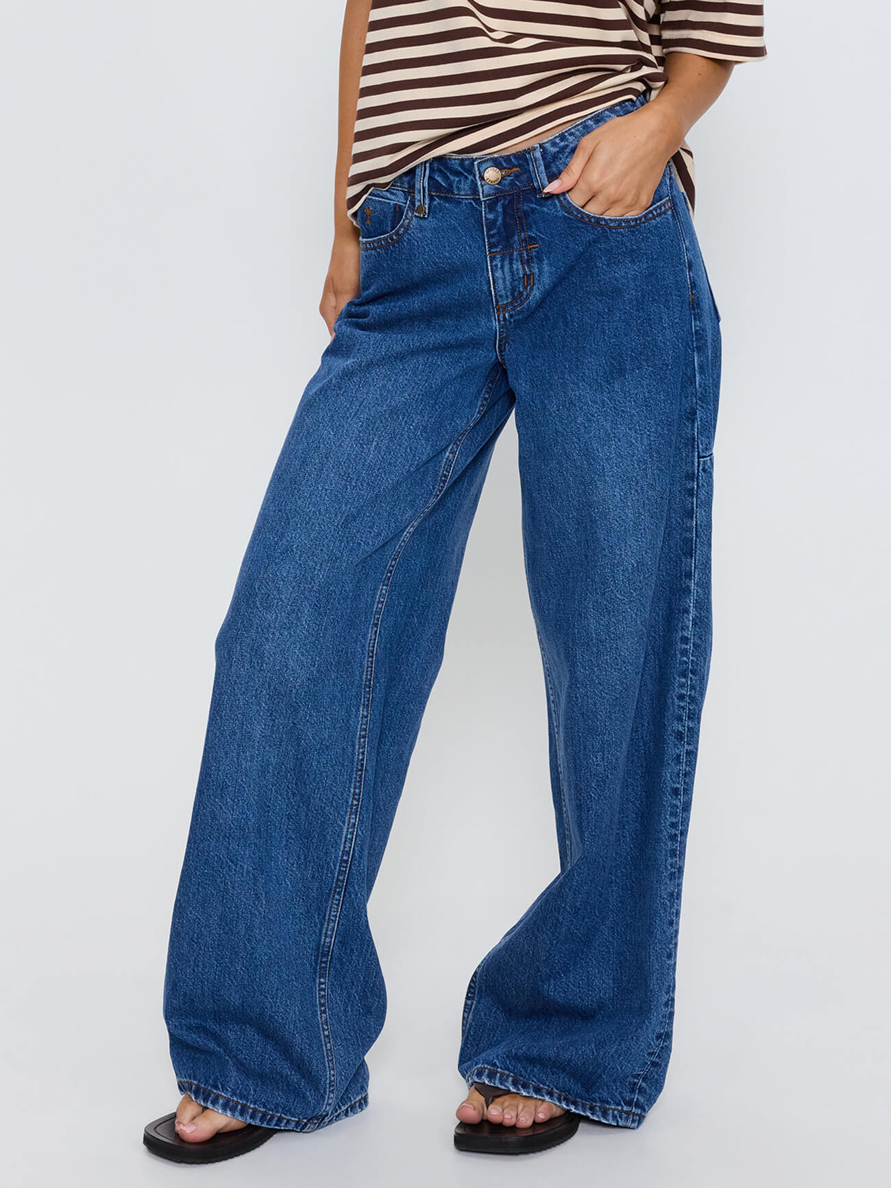 Hunter Low Rise Wide Jean - Darker Dust Blue 4