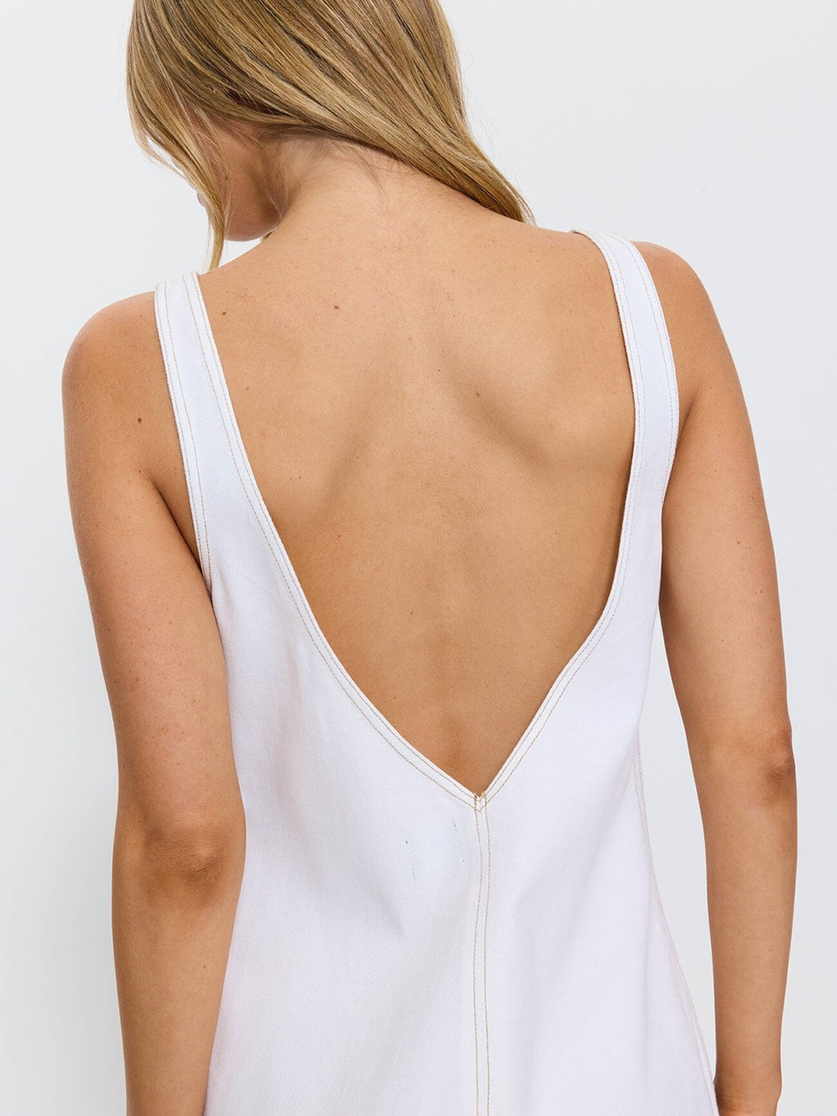 Luciana Denim Mini Dress - Vintage White