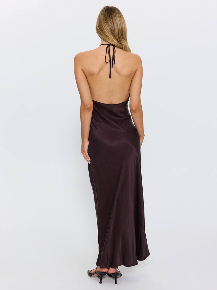 Jett Halter Bias Dress - Postal Brown 4