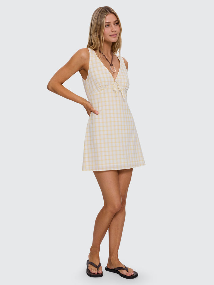 Mabel Check Mini Dress - Sunwash Check 4