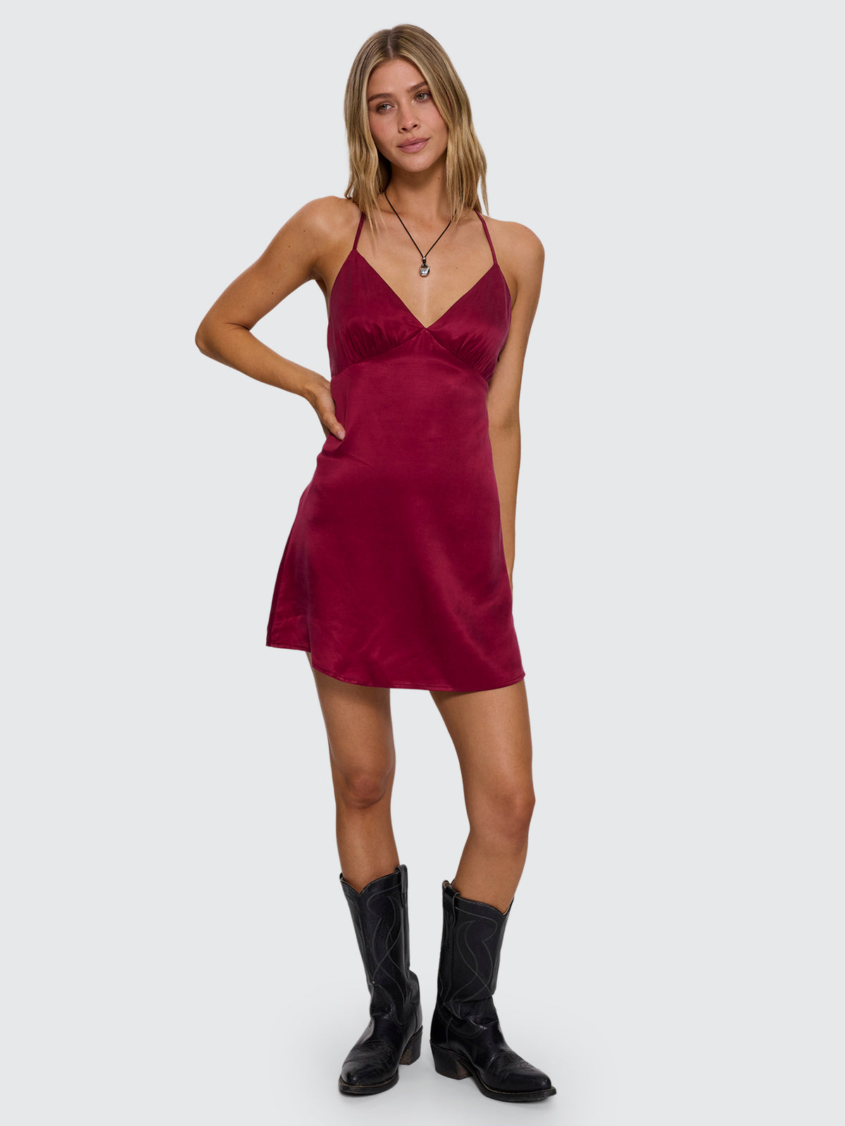 Etta Mini Slip Dress - Raspberry Wine 4