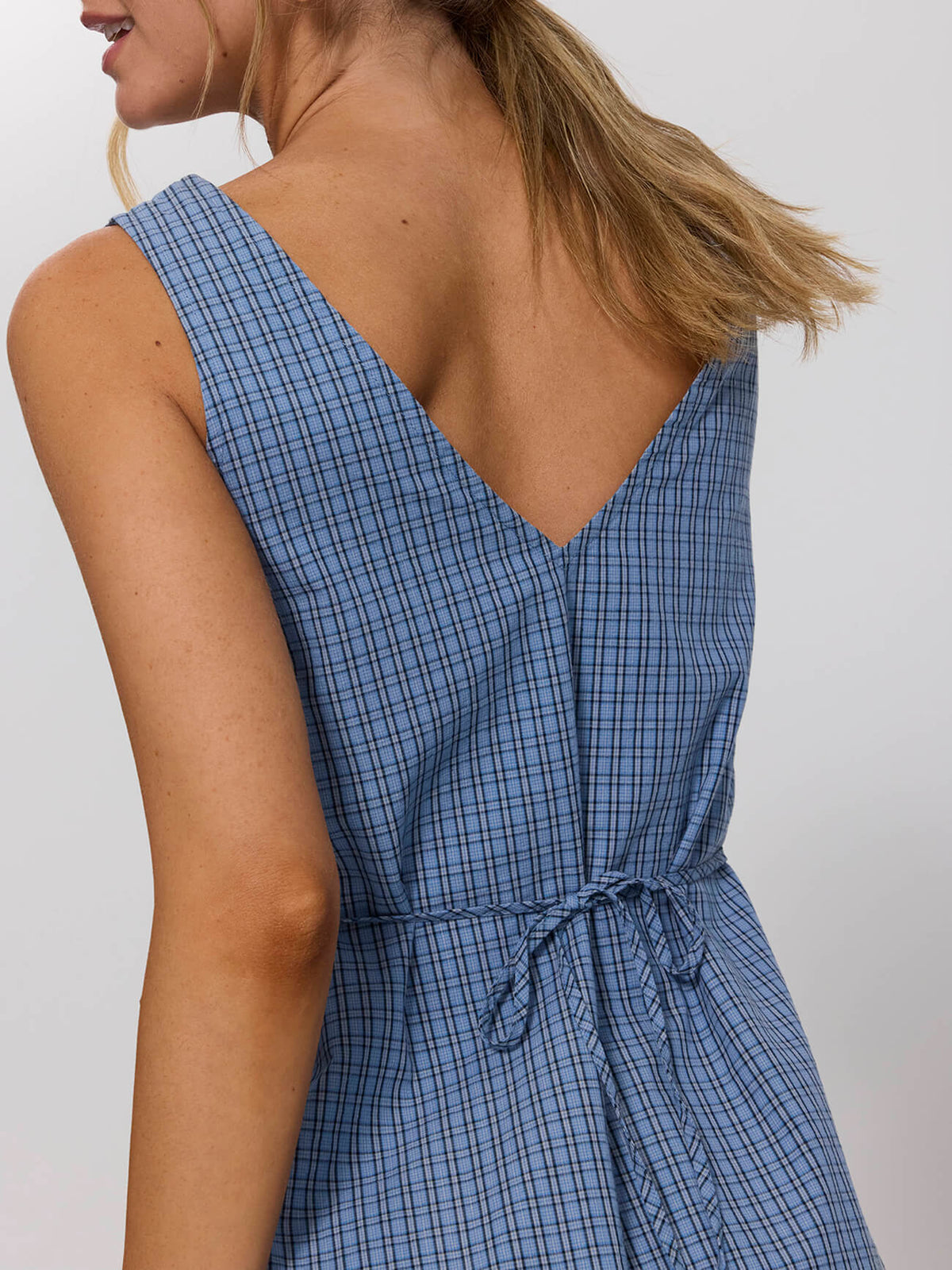Lost Cause Mabel Check Mini Dress - Vintage Blue 4