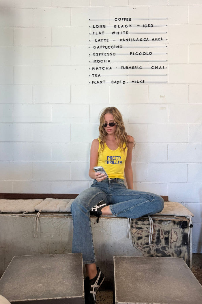 Thrilled V Neck Tank - Mimosa