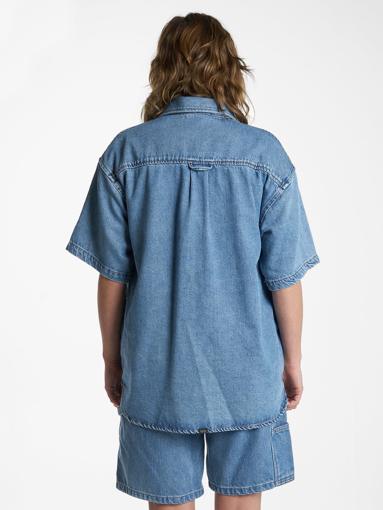Hard Yakka X Thrills Short Sleeve Overshirt - Drill Blue