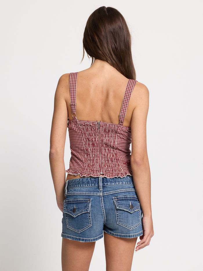 Clouded Bustier Top - Red 4