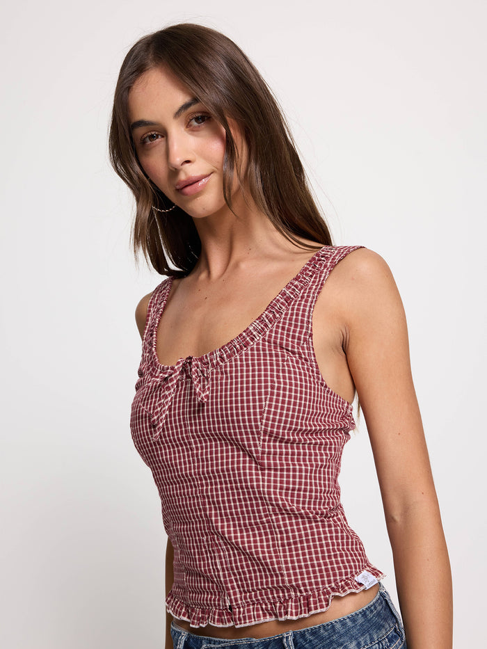 Clouded Bustier Top - Red 4
