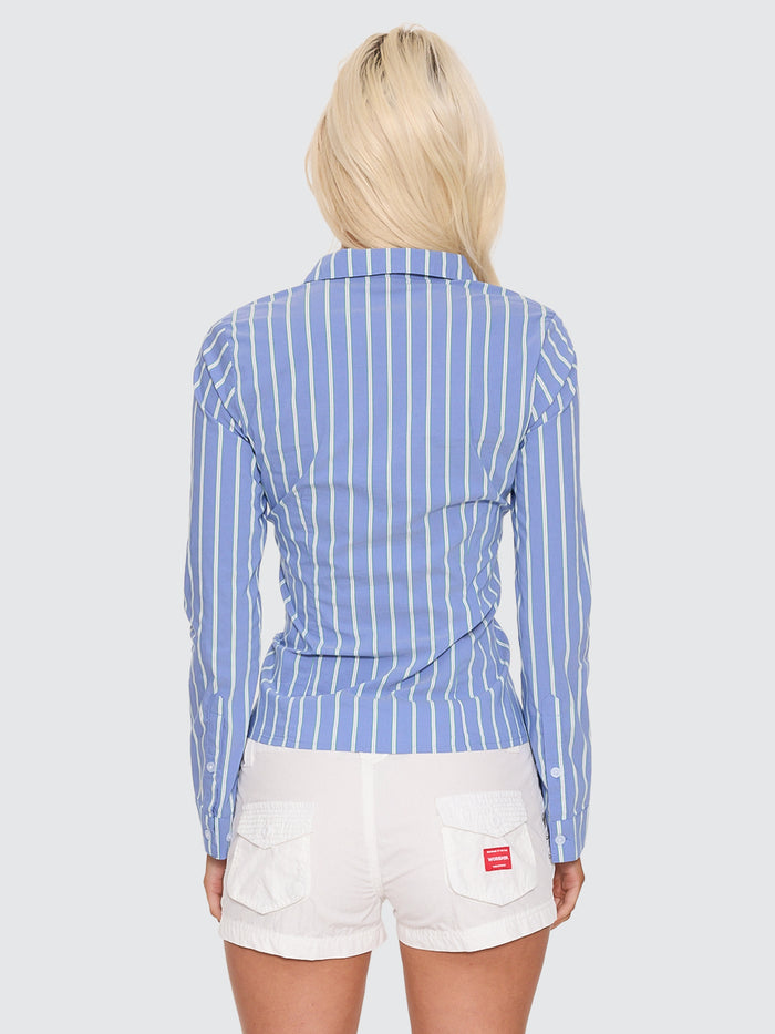 Cherub Long Sleeve Fitted Shirt - Dream Blue Stripe