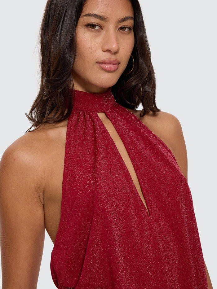 Glitz Draped Halter Top - Oxide Kiss 4