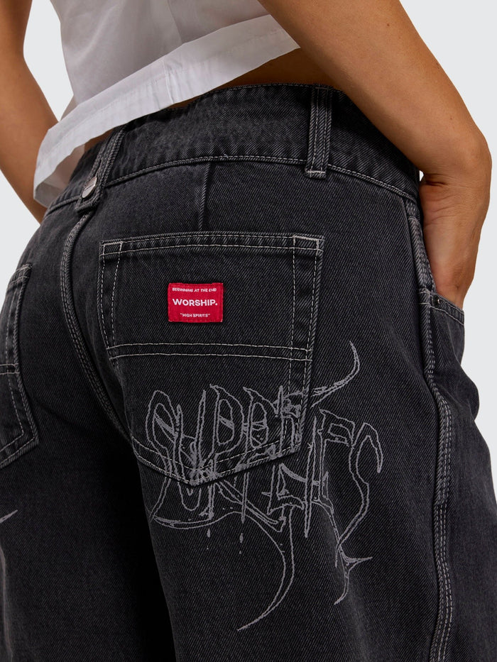 Spinal 00s Big Baggy Short - Used Black