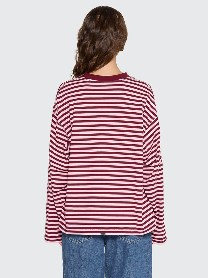 Muse Long Sleeve Oversize Tee - Cherry Red Stripe 4