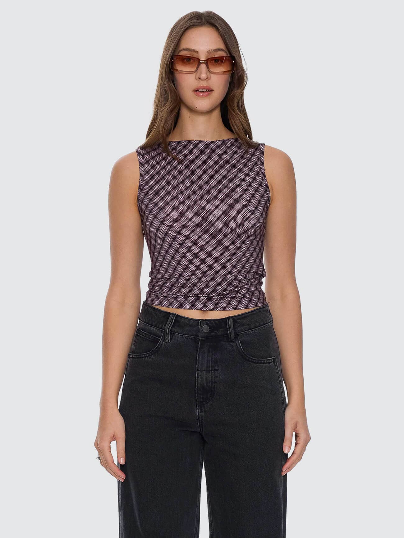 Adorned Check Tank - Coffee