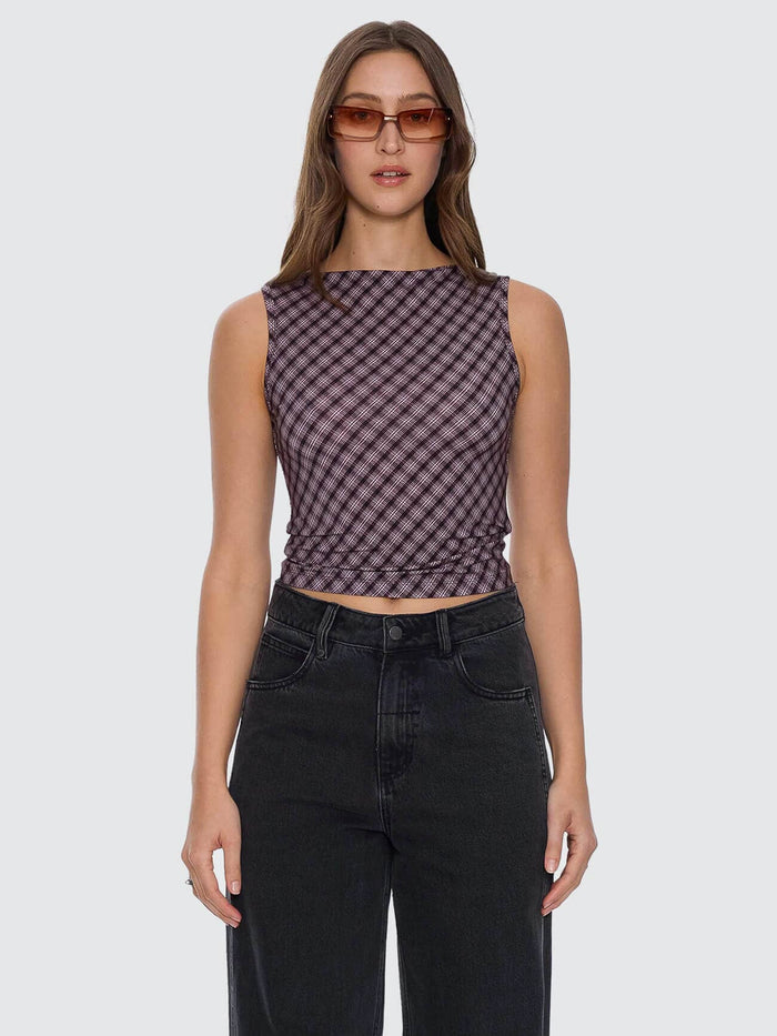 Adorned Check Tank - Coffee