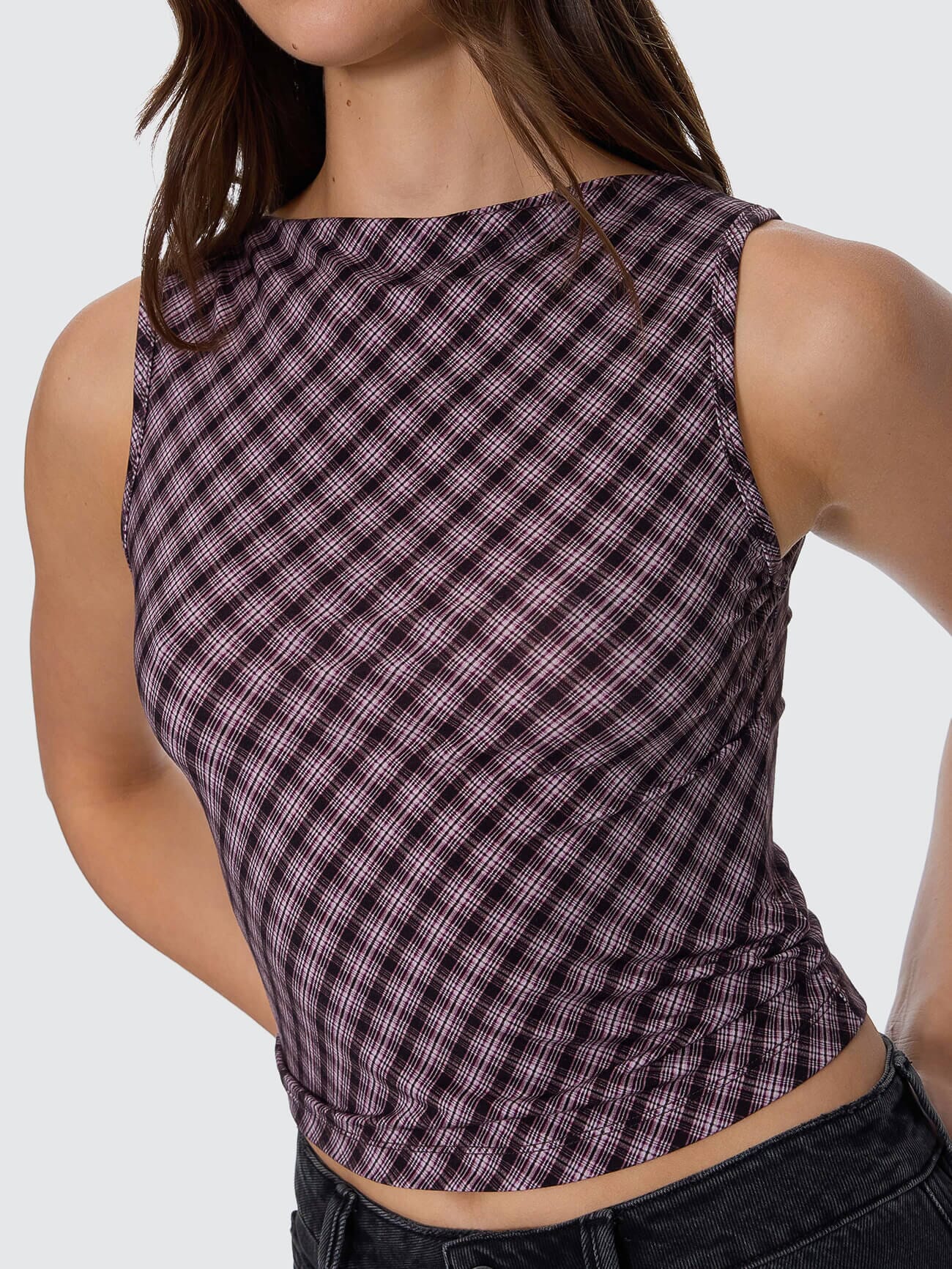 Adorned Check Tank - Coffee