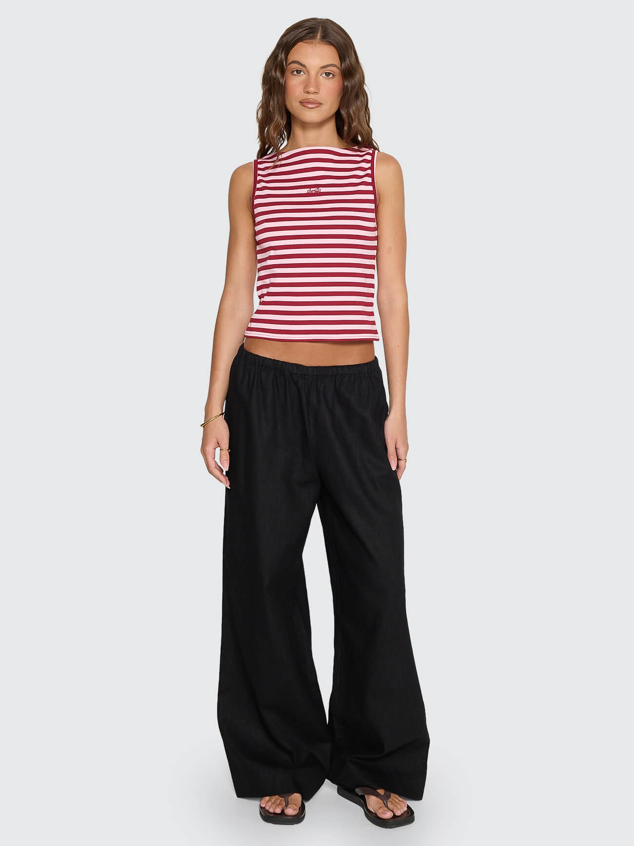 Echoes Stripe Tank - Cherry Red Stripe 4