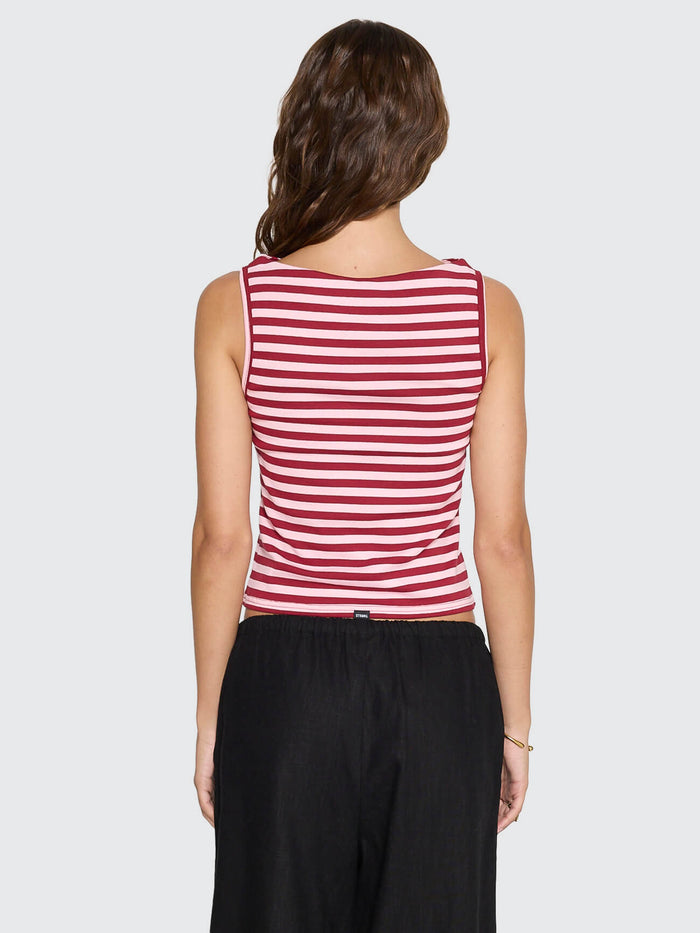 Echoes Stripe Tank - Cherry Red Stripe 4