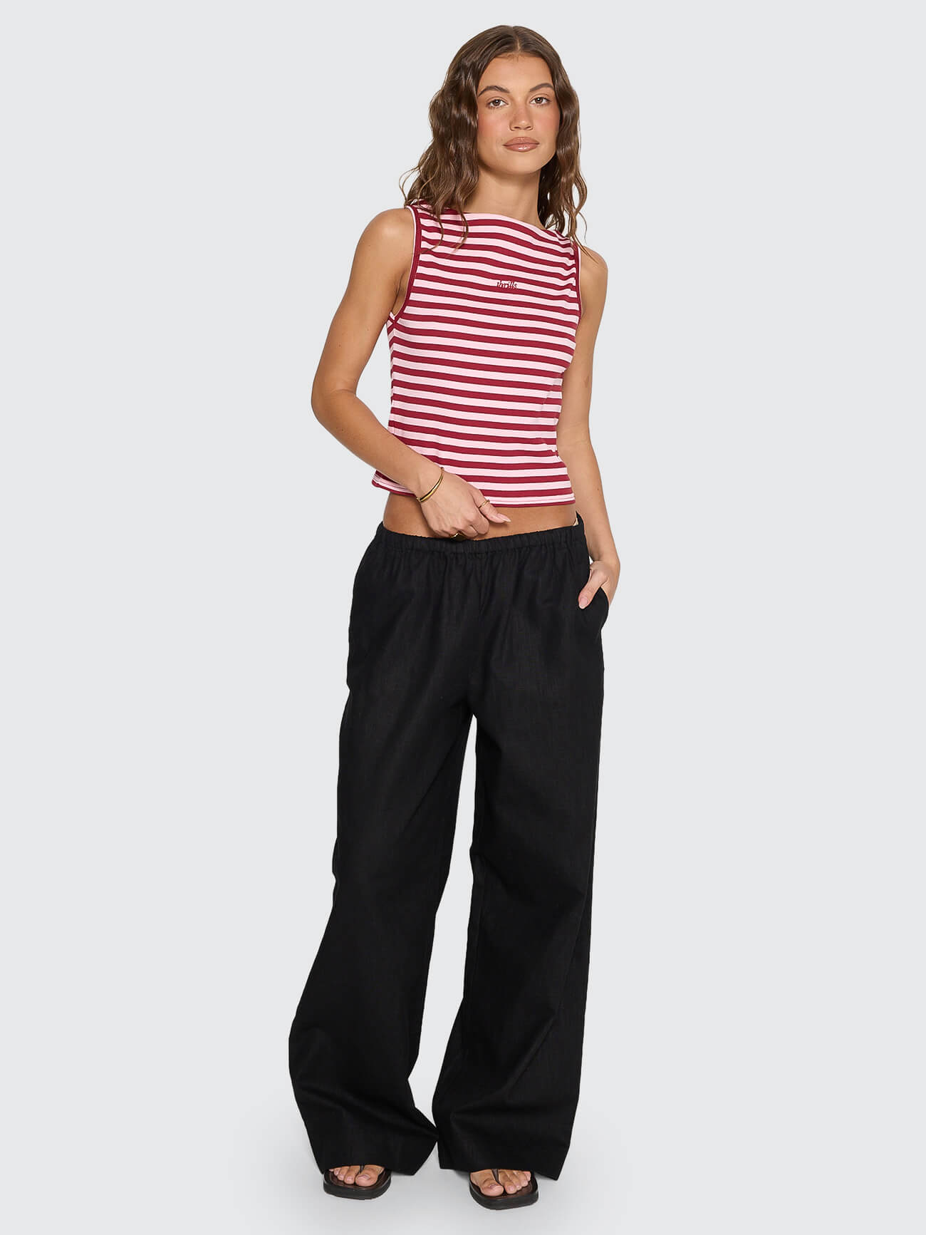 Echoes Stripe Tank - Cherry Red Stripe 4