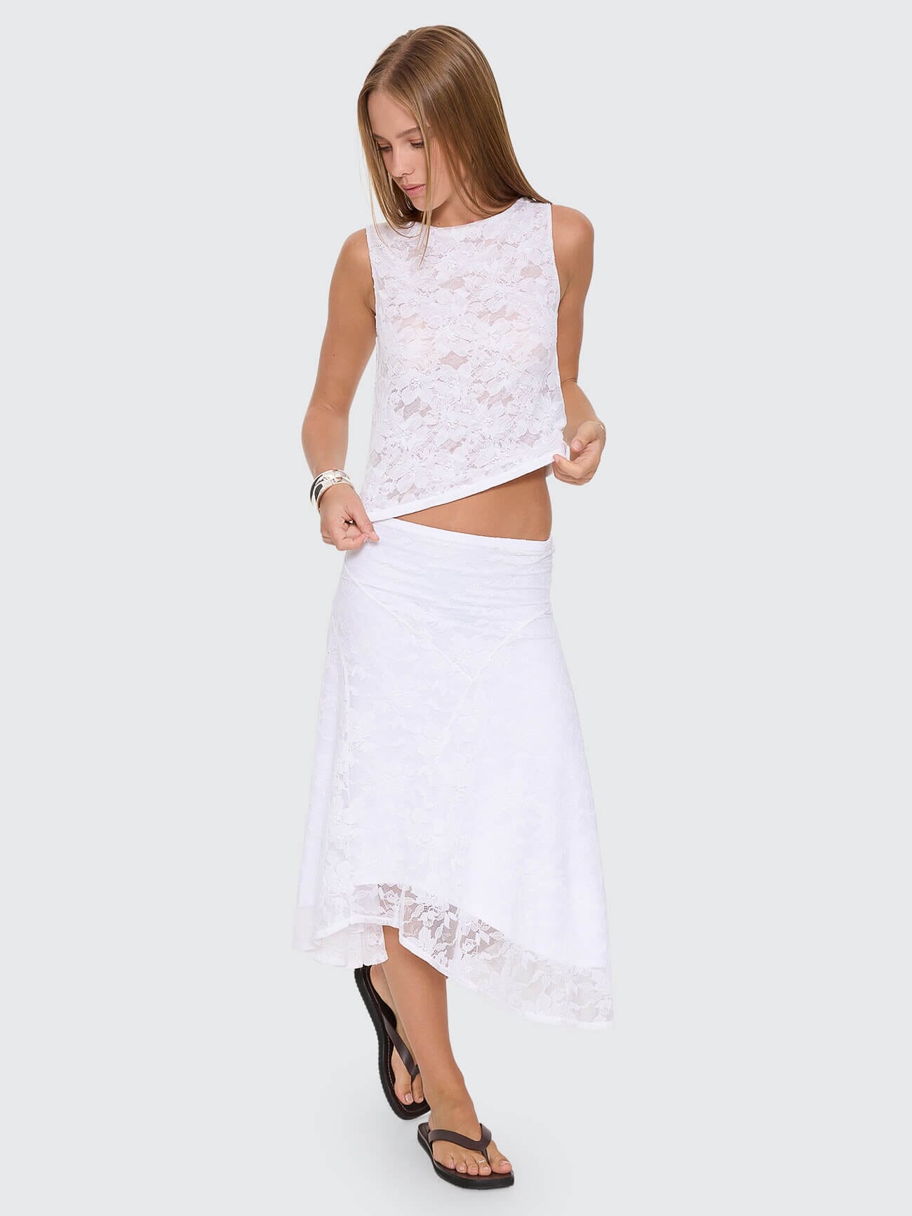 New Romance Lace Tank - White 4