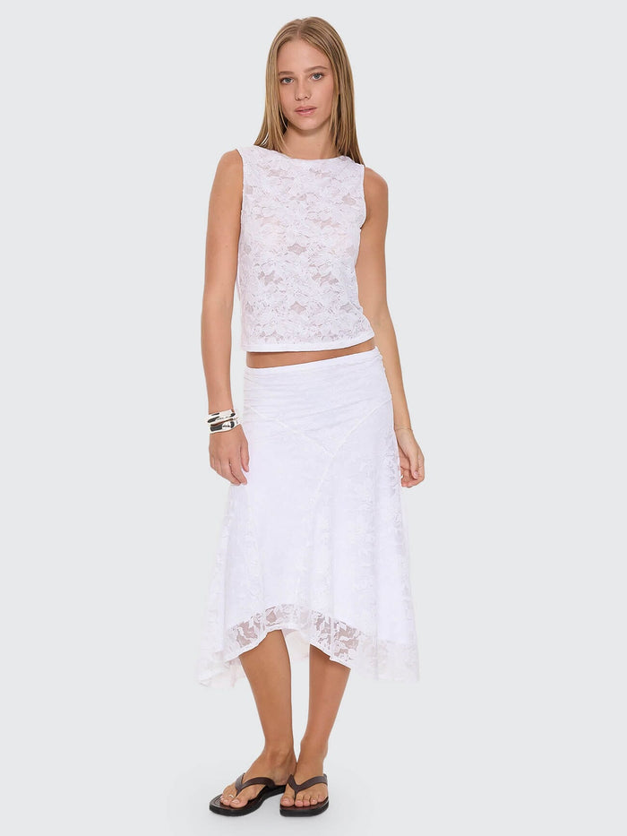 New Romance Lace Tank - White 4