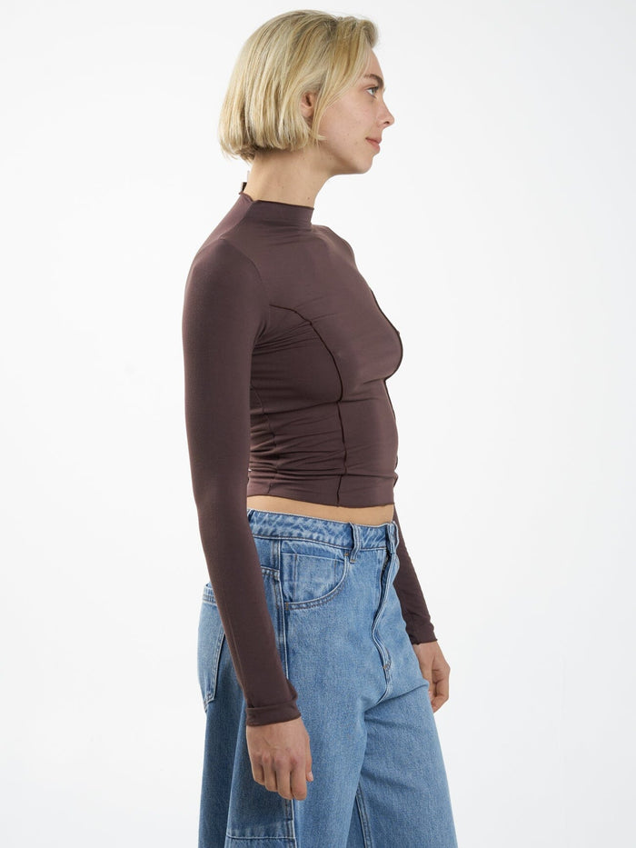 Rachel Long Sleeve Top - Chocolate Plum