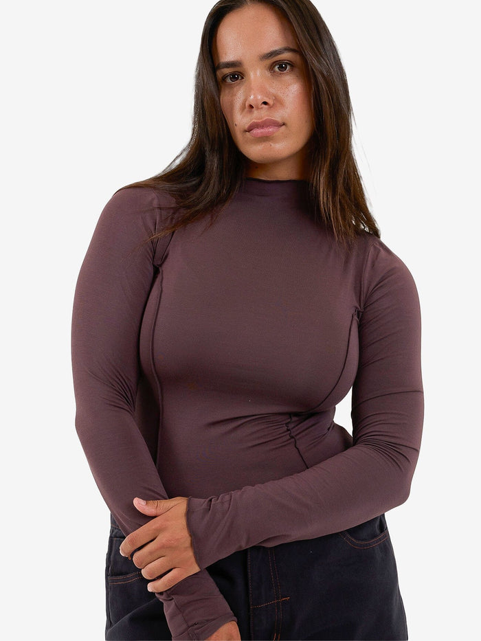 Rachel Long Sleeve Top - Chocolate Plum