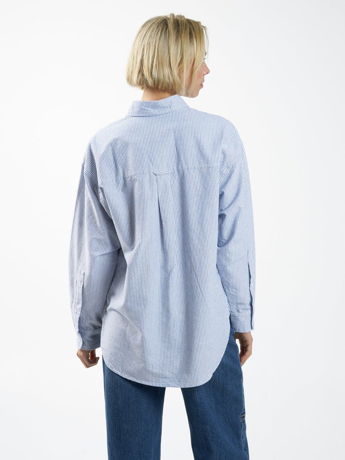 Maxwell Oxford Oversized Shirt - Royal Blue Stripe