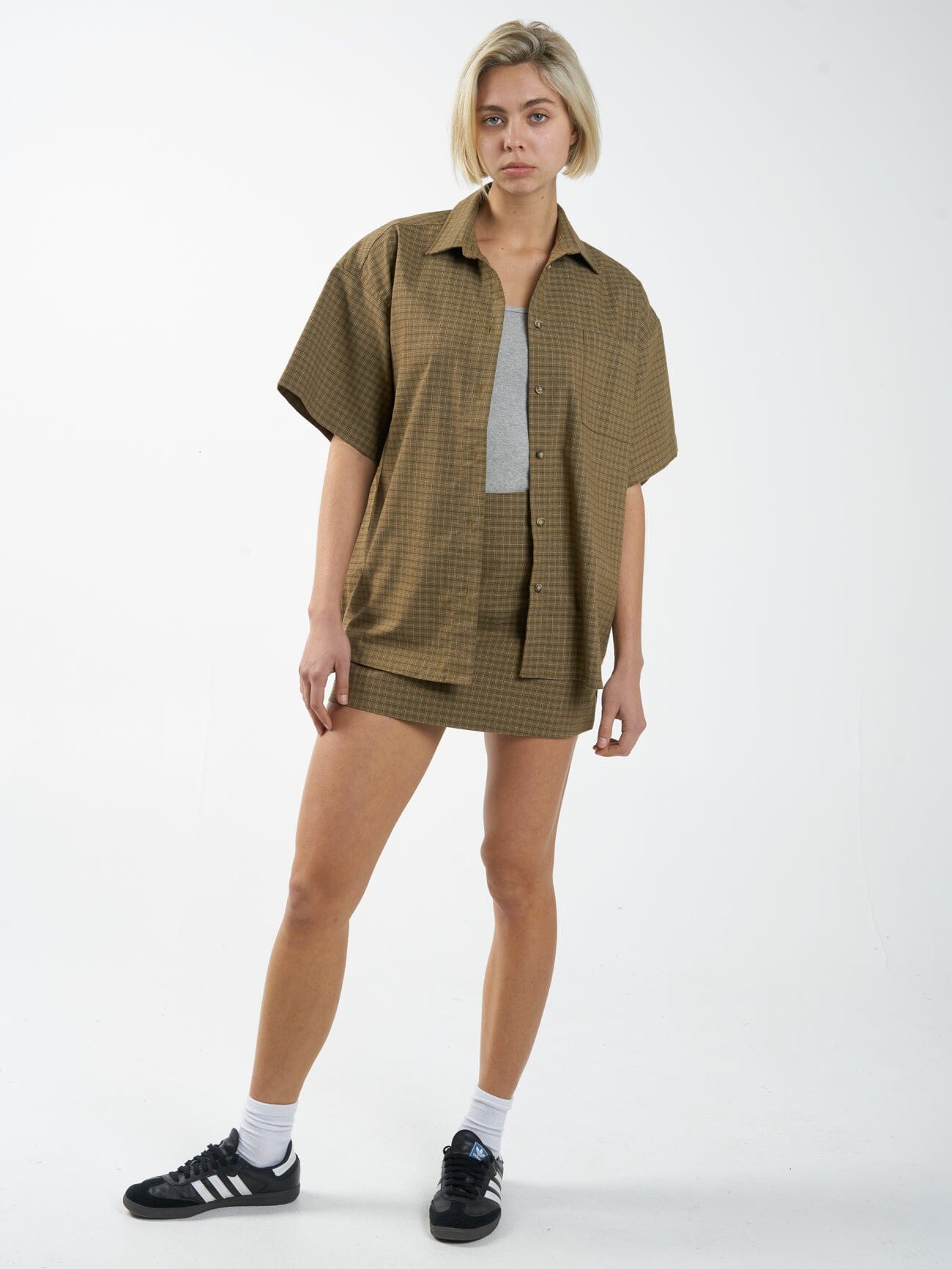 Dawson Plaid Skirt - Mustard Gold