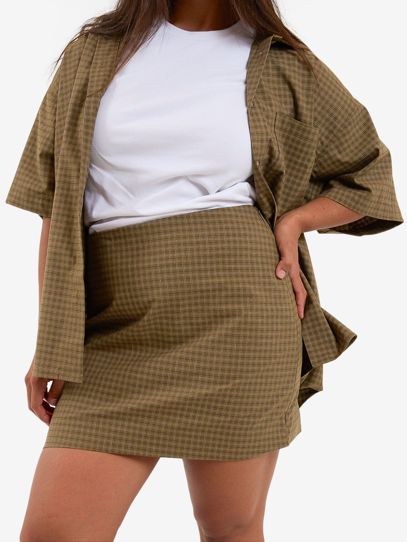 Dawson Plaid Skirt - Mustard Gold