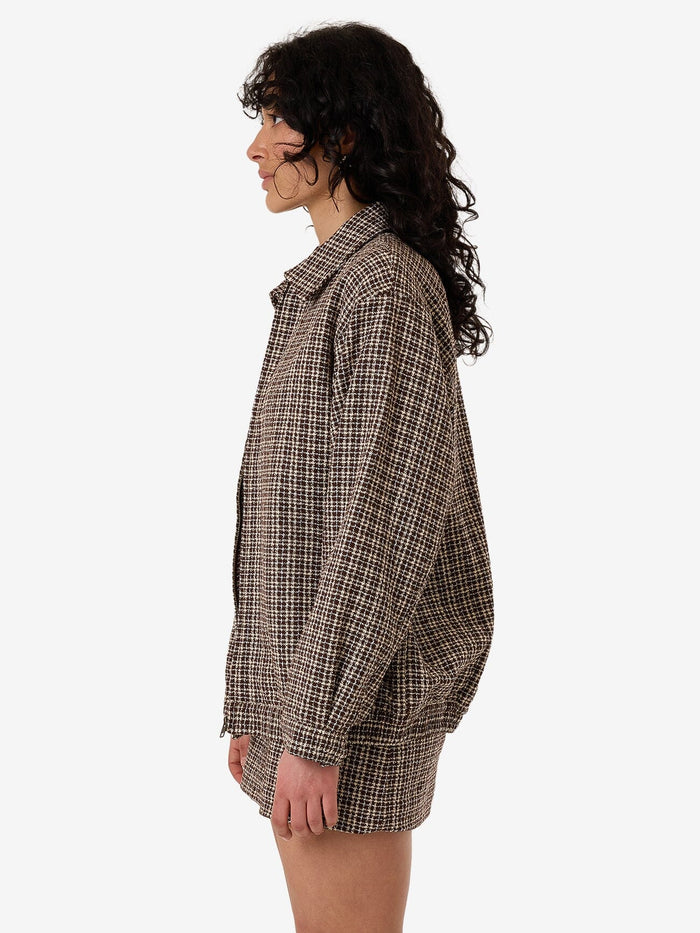 Hazed Harrington Jacket - Coffee 4