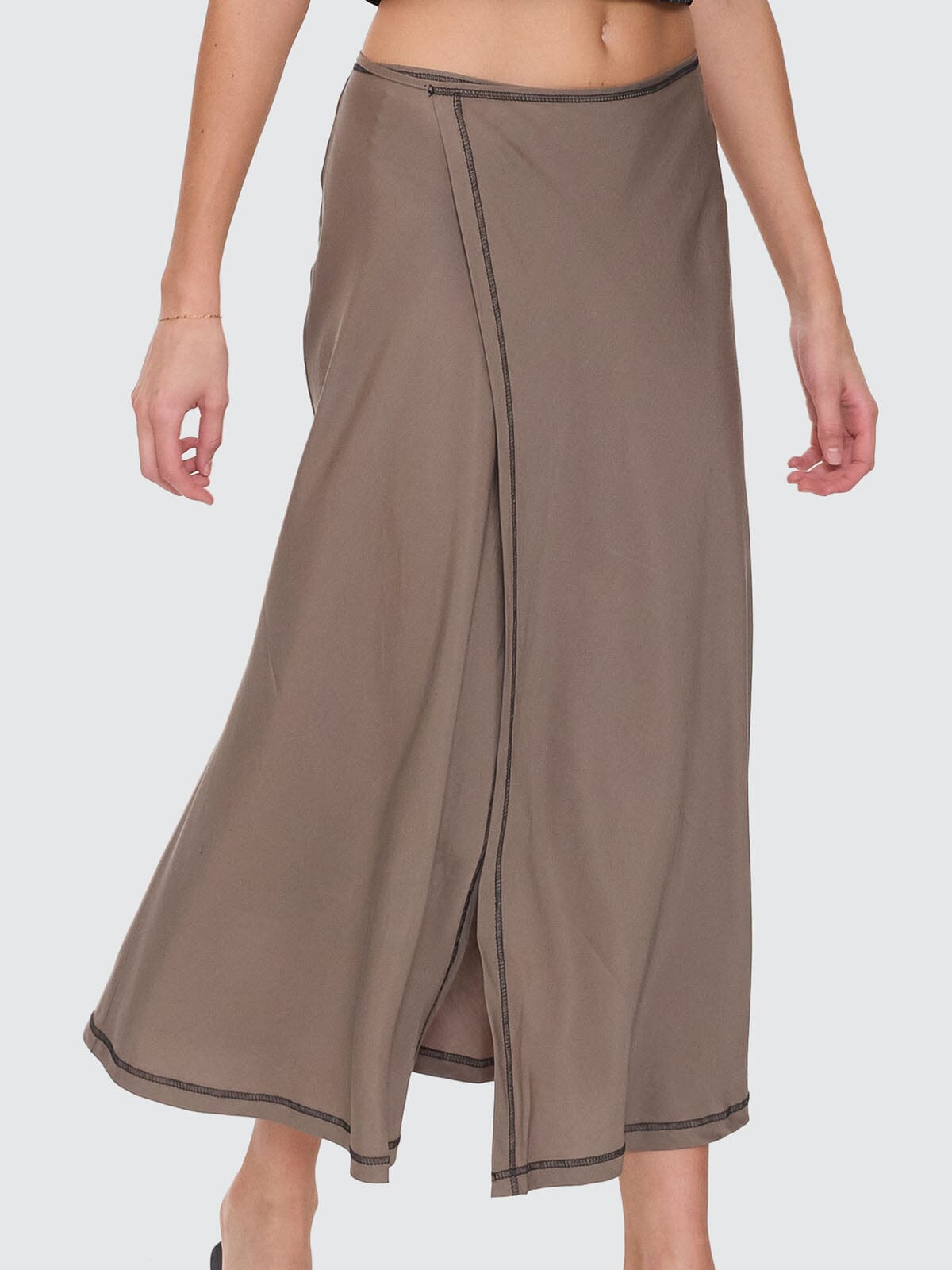 Contour Midi Skirt - Taupe Grey 4