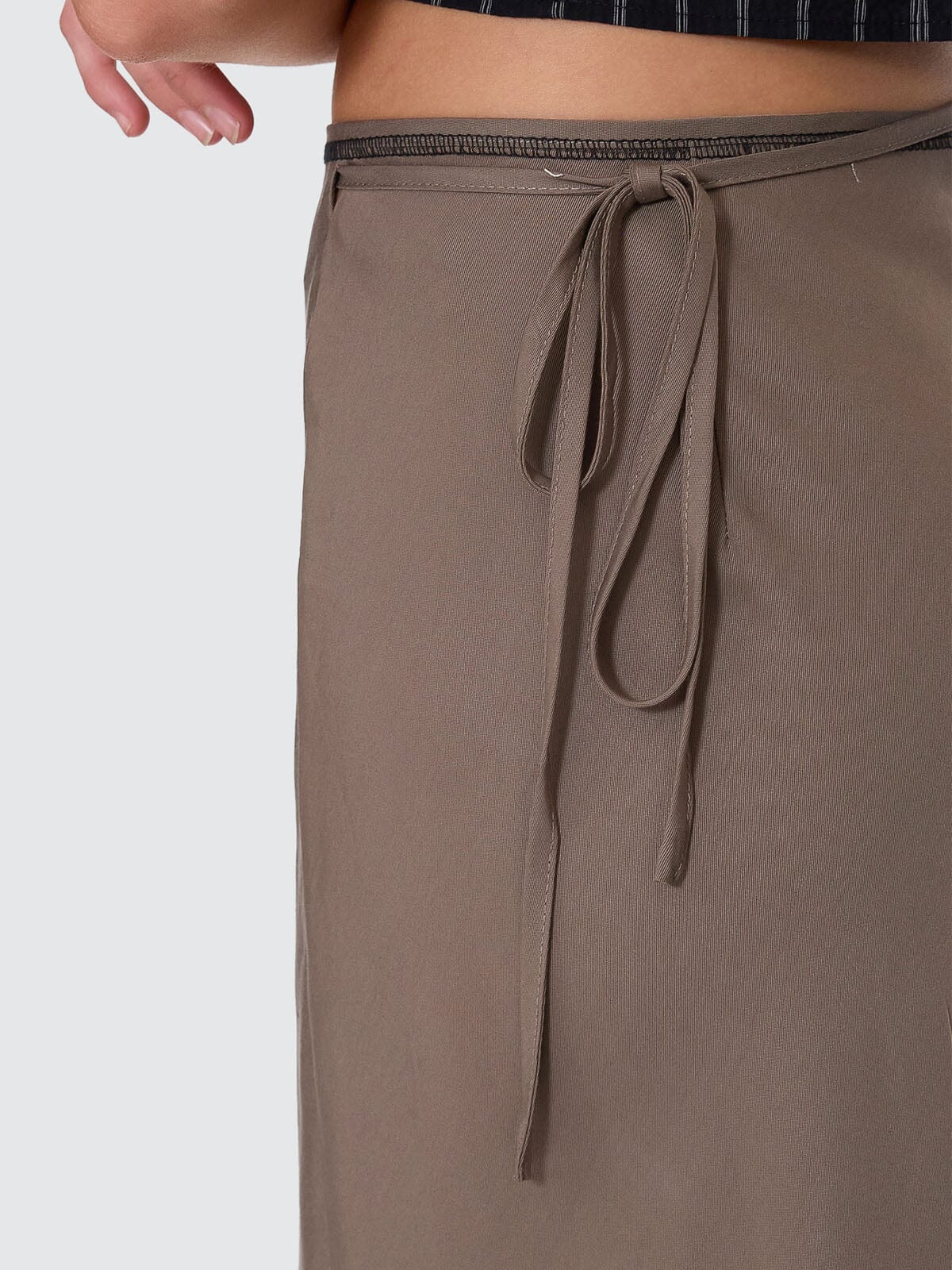 Contour Midi Skirt - Taupe Grey