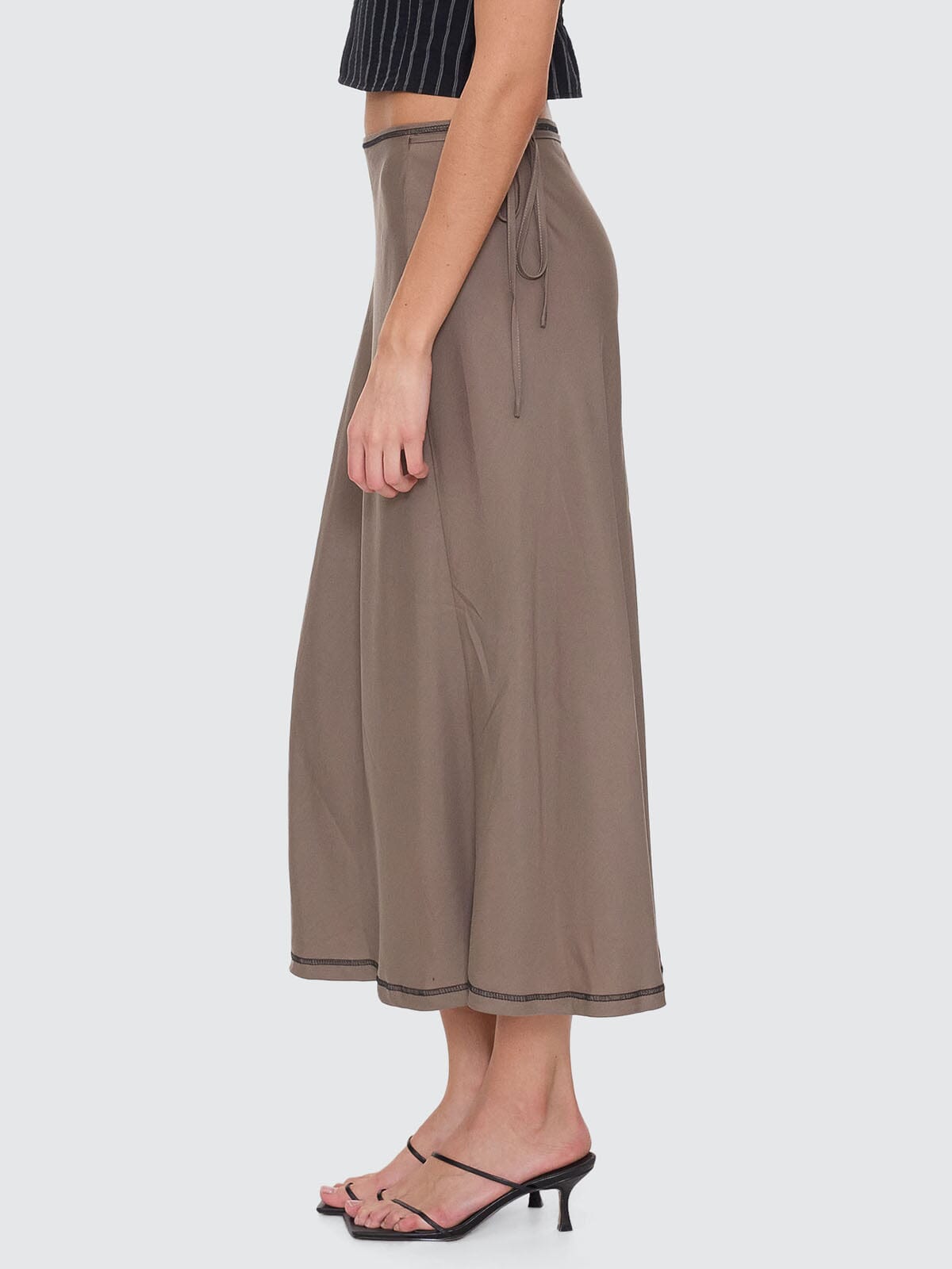 Contour Midi Skirt - Taupe Grey 4