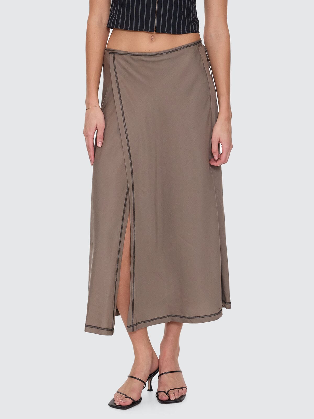 Contour Midi Skirt - Taupe Grey 4