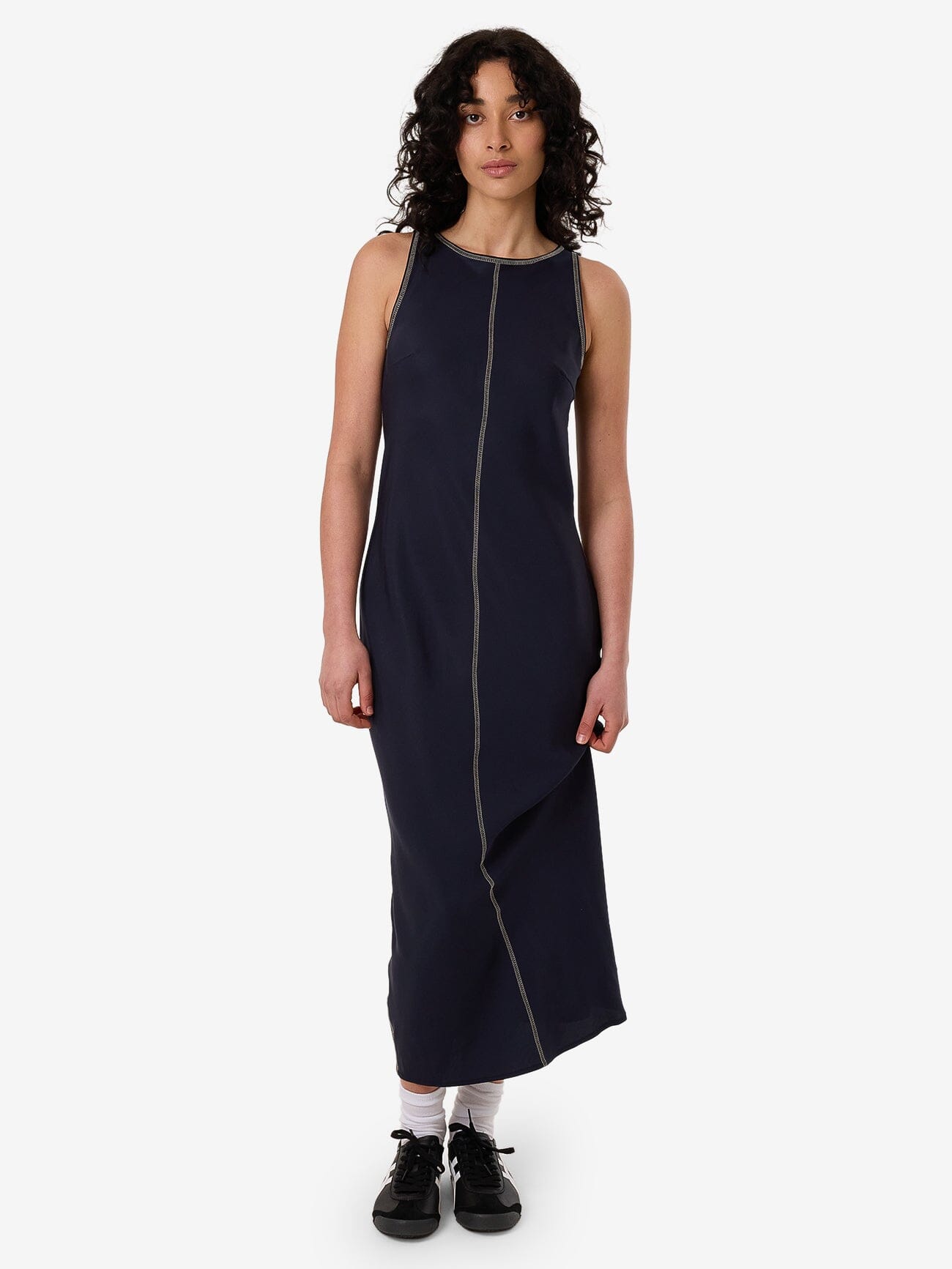 Contour Slip Midi Dress in Blue