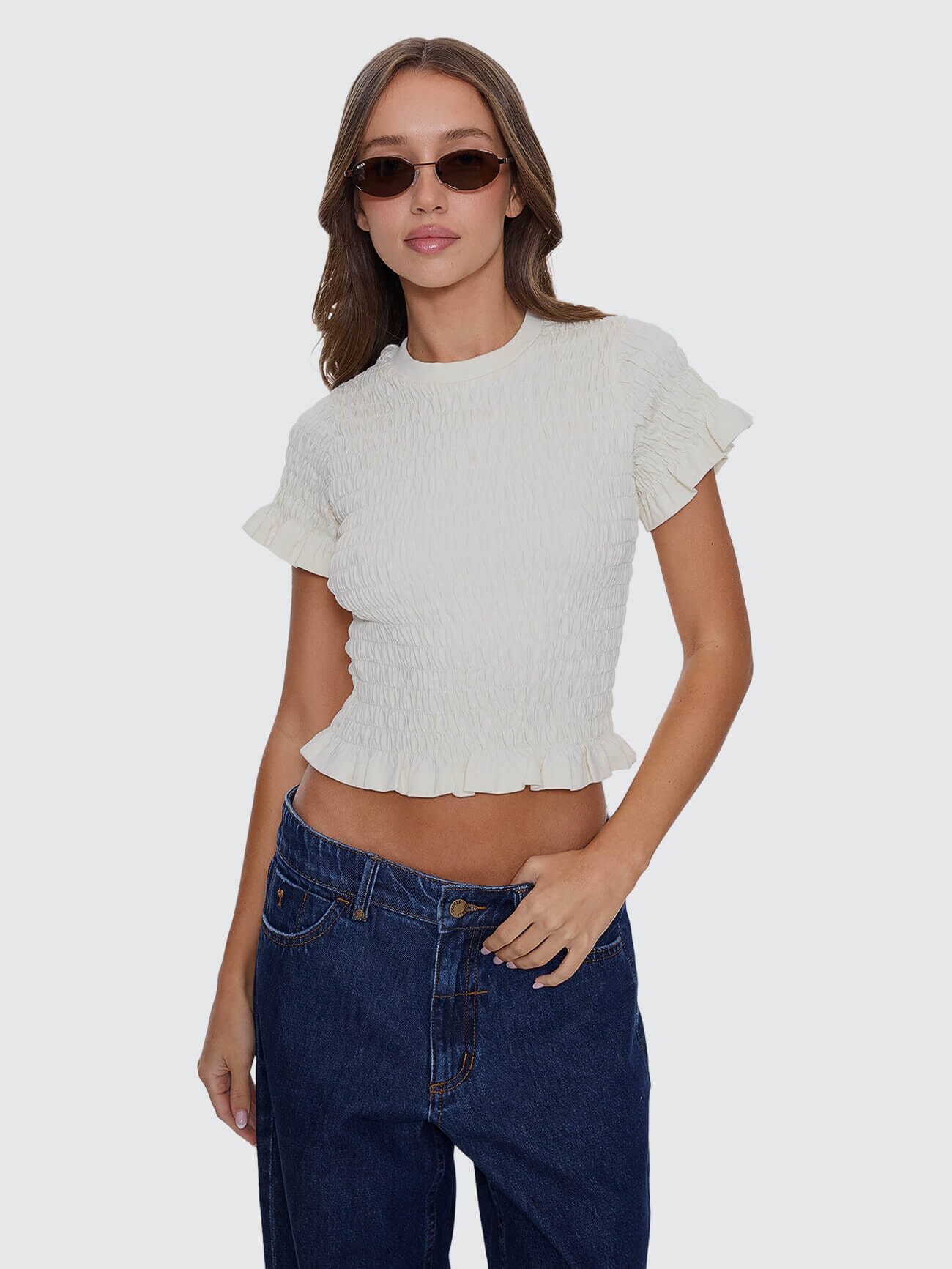 Against All Odds Shirred Tee - Butter Cream 4