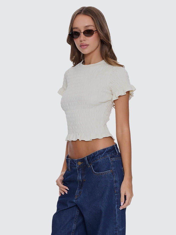 Against All Odds Shirred Tee - Butter Cream 4