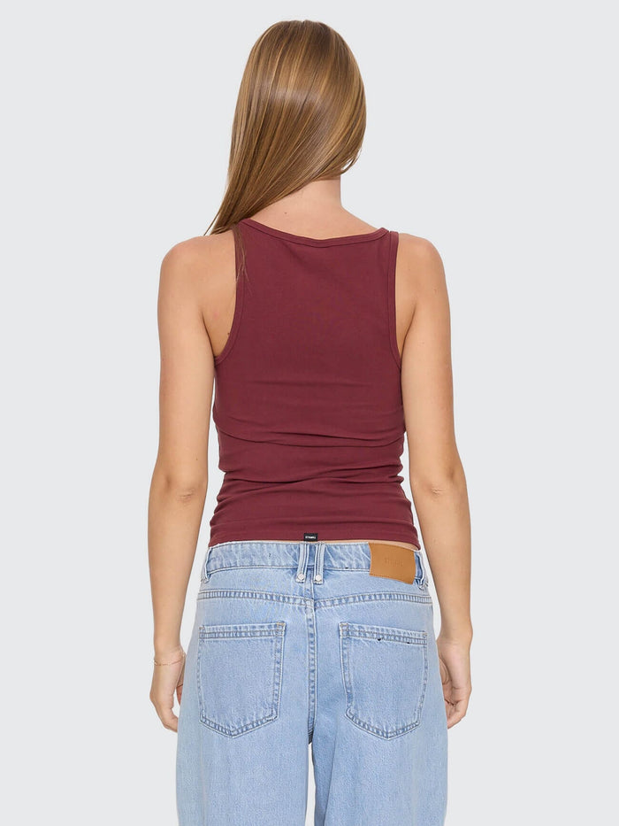 Minimal Thrills Scoop Tank - New Maroon 4