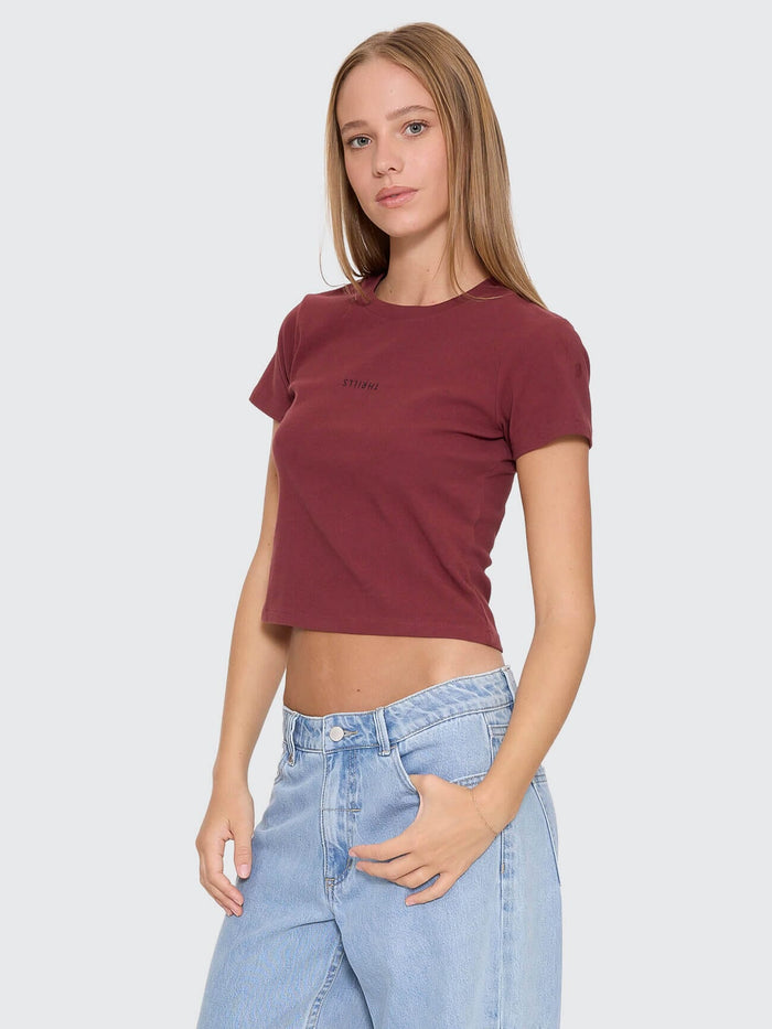 Minimal Thrills Mini Tee - New Maroon 4