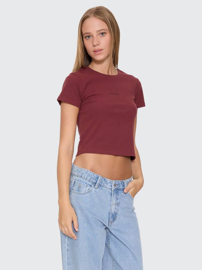 Minimal Thrills Mini Tee - New Maroon 4