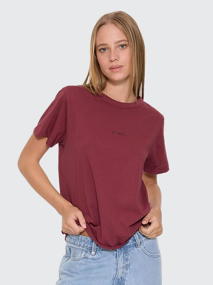 Minimal Thrills Relaxed Tee - New Maroon 4