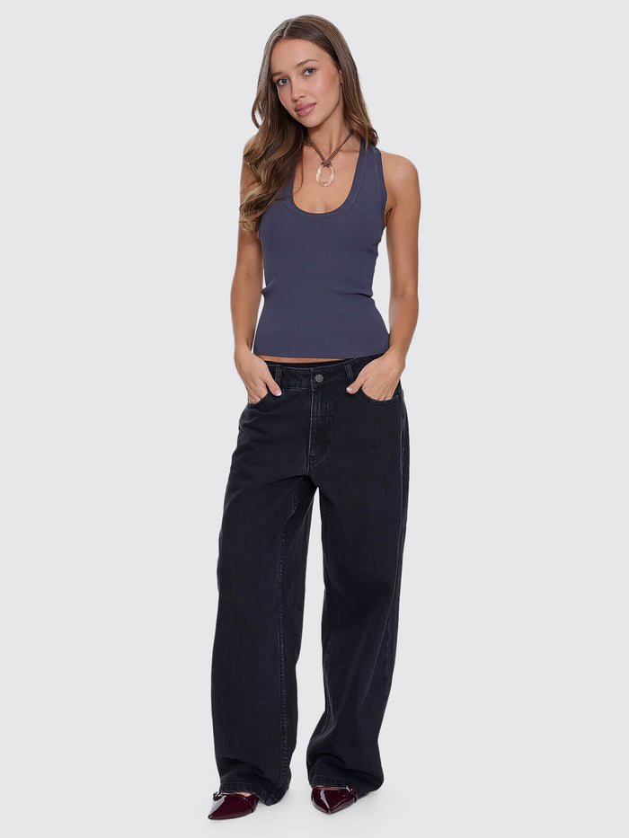 Astra V Neck Tank - Carbon 4