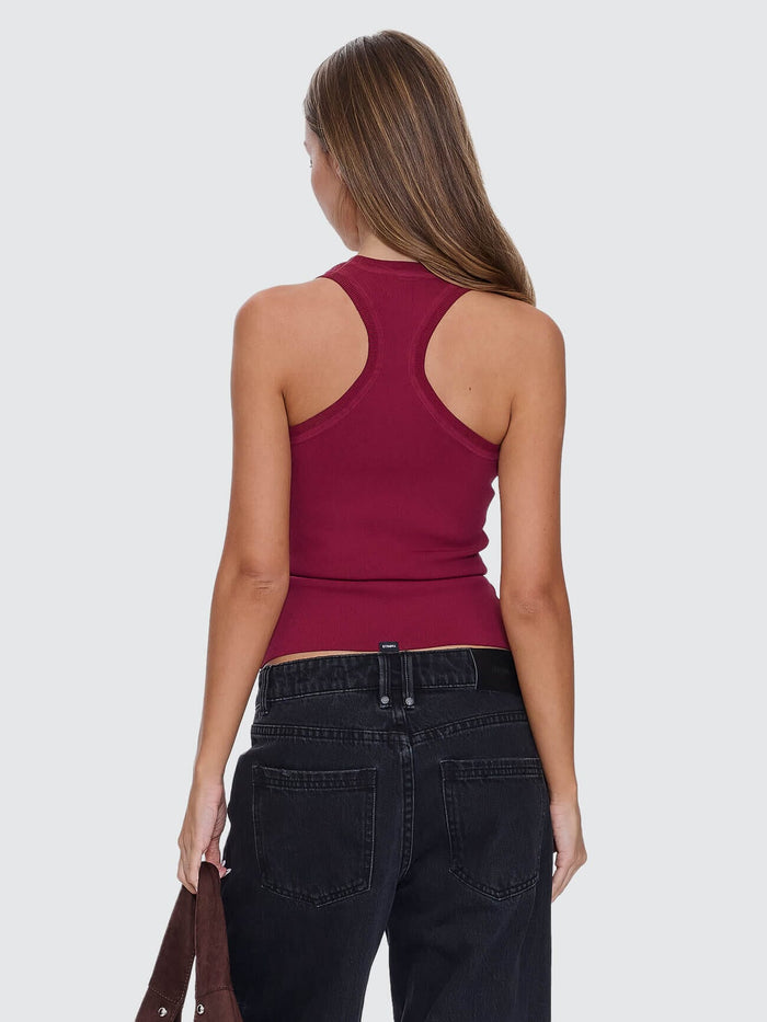 Astra V Neck Tank - New Maroon 4