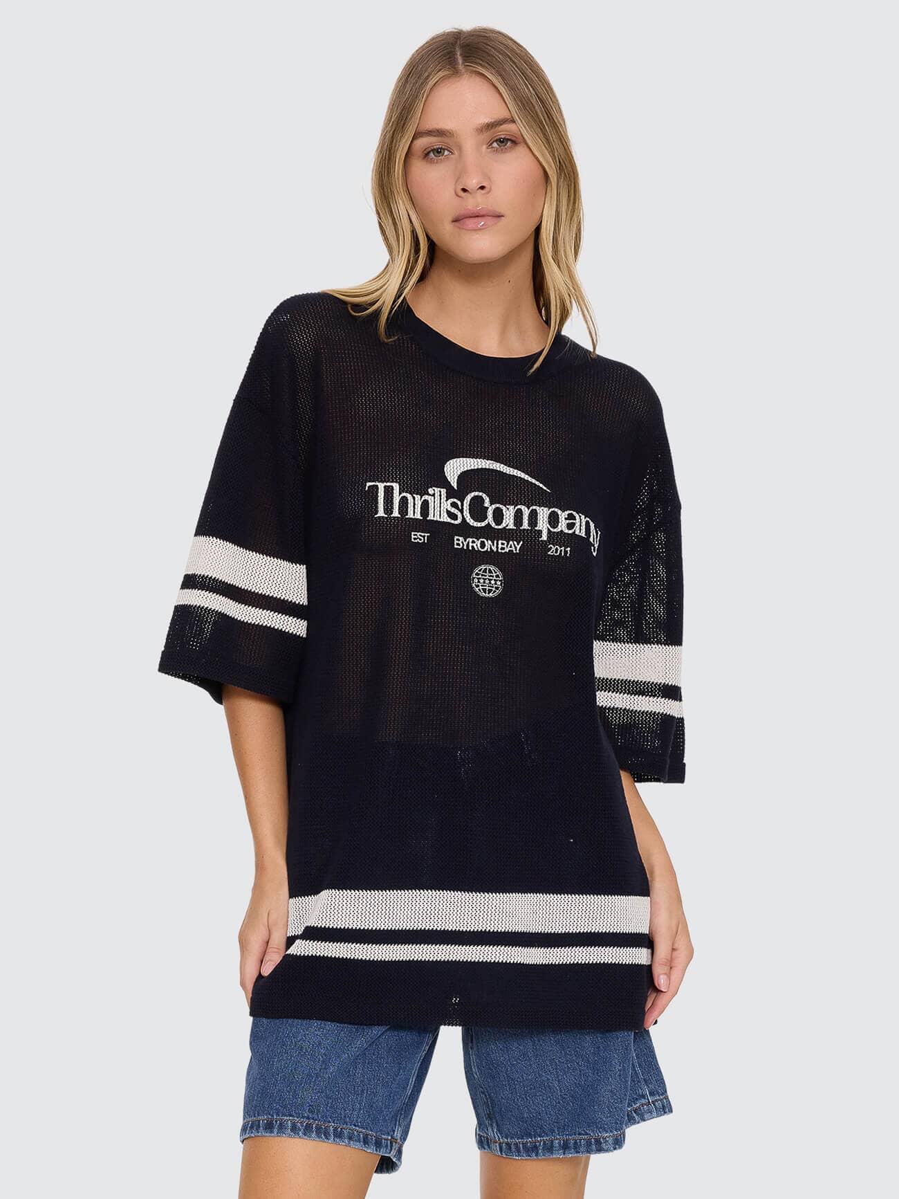 End Game Knit Oversized Tee - Washed Black 4