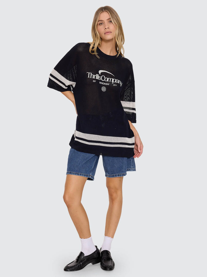 End Game Knit Oversized Tee - Washed Black 4