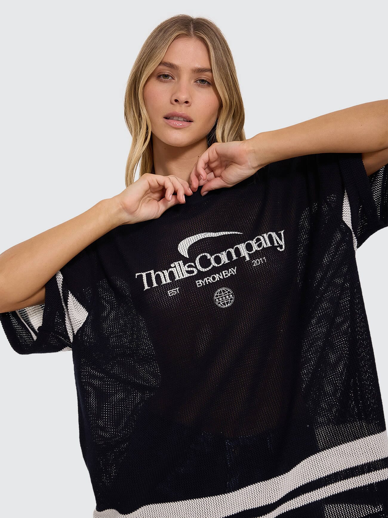 End Game Knit Oversized Tee - Washed Black 4