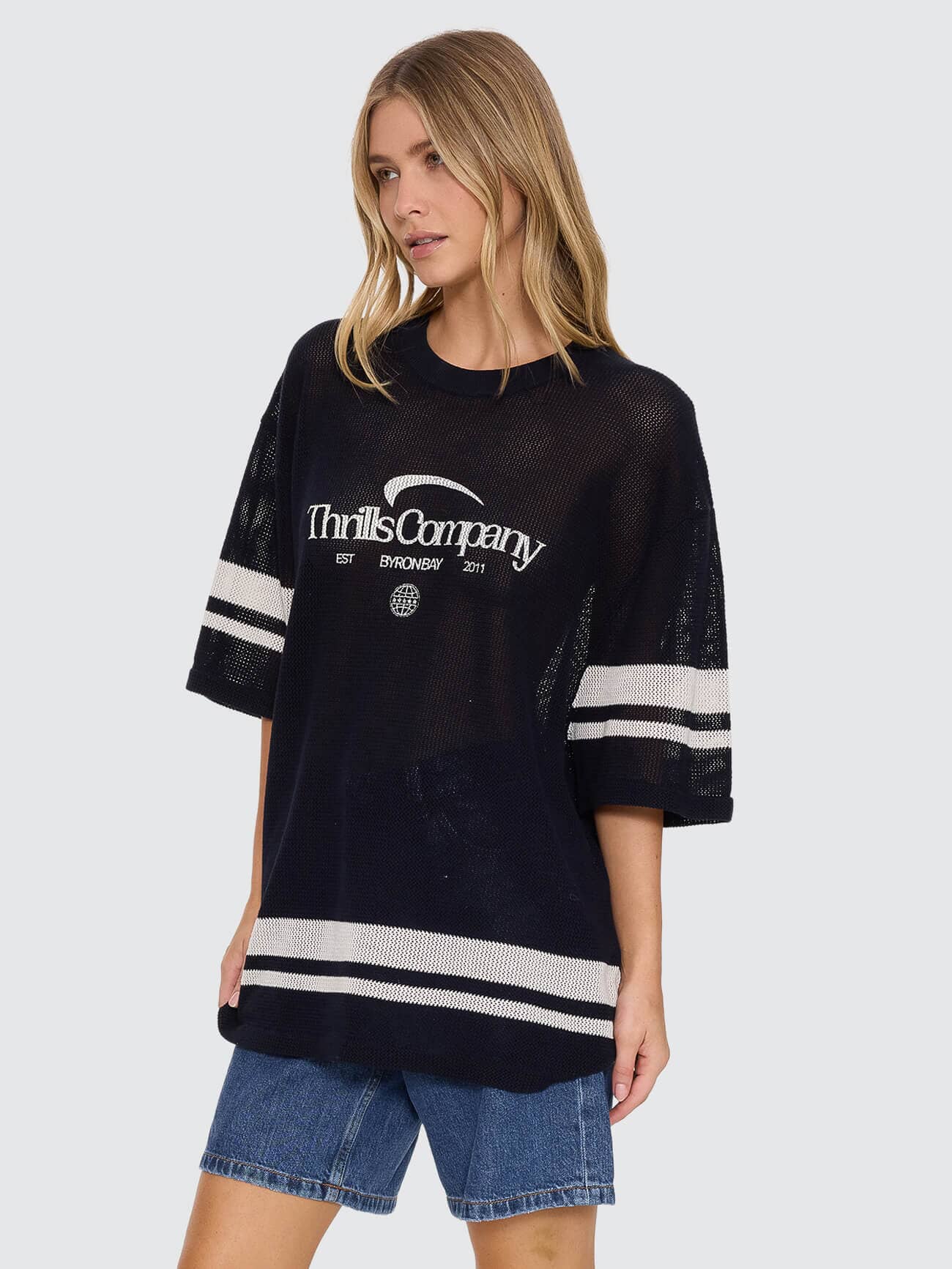 End Game Knit Oversized Tee - Washed Black 4
