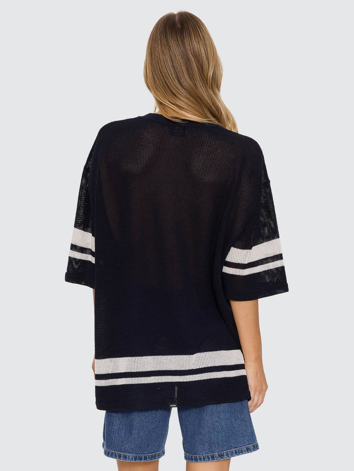 End Game Knit Oversized Tee - Washed Black 4